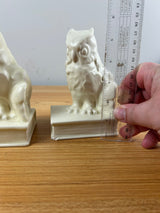 Rookwood Pottery 1934 & 1942 White Owl Bookends 2655 McDonald