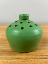 Cherokee Pottery Matte Green Art And Crafts Flower Frog Vase