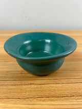 SEG Style Early 1900s Student Pottery Creation Blue Green Glazed Flared Rim Bowl