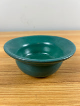 SEG Style Early 1900s Student Pottery Creation Blue Green Glazed Flared Rim Bowl