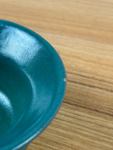 SEG Style Early 1900s Student Pottery Creation Blue Green Glazed Flared Rim Bowl