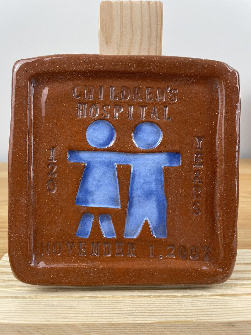 2001 REDWARE 120 YEARS OF CHILDRENS HOSPITAL ART POTTERY POSSIBLY PEWABIC 5"x5"