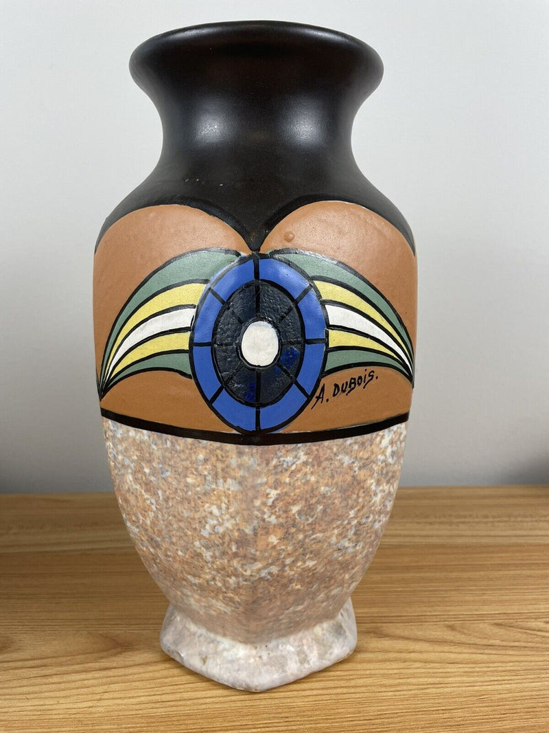 Antoine Dubois Mons Pottery Art Studio 11.5" Art Deco Vase Belgium Very Large