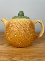 Vintage Weller Art Pottery Tea Pot Pineapple Scaled Desgin With Green Lid