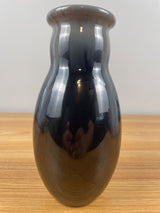 MICHAEL ANDERSEN POTTERY DENMARK BLACK & GRAY DRIP GLAZE DANISH VASE 7.5" Tall