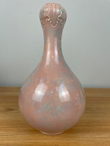 Vintage Gonder Art Pottery Bottle Vase Blue Green Pink Gloss Glaze 9.5" MCM