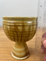 JT Abernathy art pottery Brown Goblet / Chalice, Ann Arbor, 5" Tall Unsigned