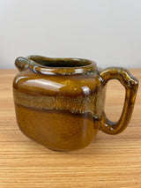 DRYDEN ART POTTERY BROWN Drip Glaze STONEWARE SMALL PITCHER SIGNED 3.5" TALL