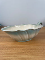 Hull Art Pottery Calla Lily Green Leaf 13" Console Bowl 590 / 32 With Handle