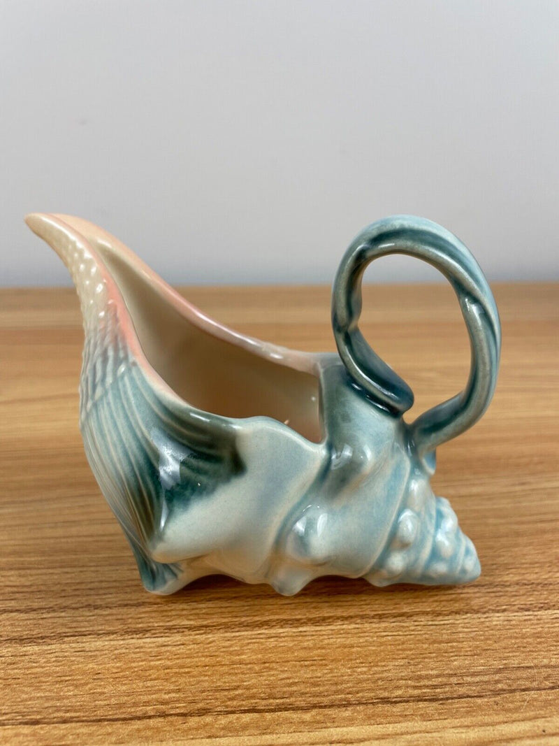 Hull Ebb Tide Mid Century Conch Seashell TEA CREAMER GREEN PINK Colors POTTERY