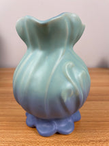 Weller Art Pottery Lido Vase Light Blue To Dark Blue Fade  Swirl Pitcher 6” Tall