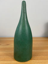 Zanesville Stoneware Arts & Crafts Matte Green Pottery Funeral/Cemetery Vase