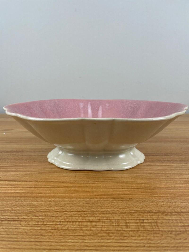 Cowan Pottery Art Deco Pedestal Centerpiece Display Apple Blossom Pink Bowl