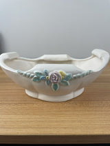 Weller Floral 1930s Vintage Art Pottery Flower Rope Curled End Console Bowl