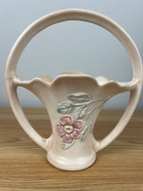 Hull Pottery Vase - Dogwood/Wild Rose Pattern #501 - Solid Cream Color 7 1/2"