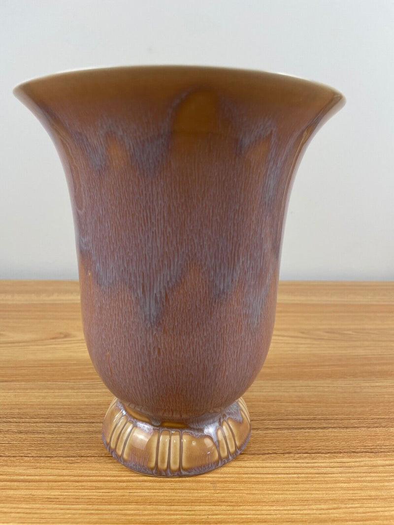 General Ceramics Art Decobell shape vase flambe' glaze, tan color 7.5" Tall