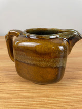 DRYDEN ART POTTERY BROWN Drip Glaze STONEWARE SMALL PITCHER SIGNED 3.5" TALL