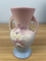 1930's Vintage Hull Art Pottery Matte Orchid 2 Handle Vase 303 - 4.5” -