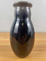 MICHAEL ANDERSEN POTTERY DENMARK BLACK & GRAY DRIP GLAZE DANISH VASE 7.5" Tall