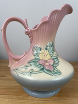 HULL ART POTTERY W-11 8 1/2” WILDFLOWER EWER-MATTE PINK, YELLOW, BLUE EXCELLENT