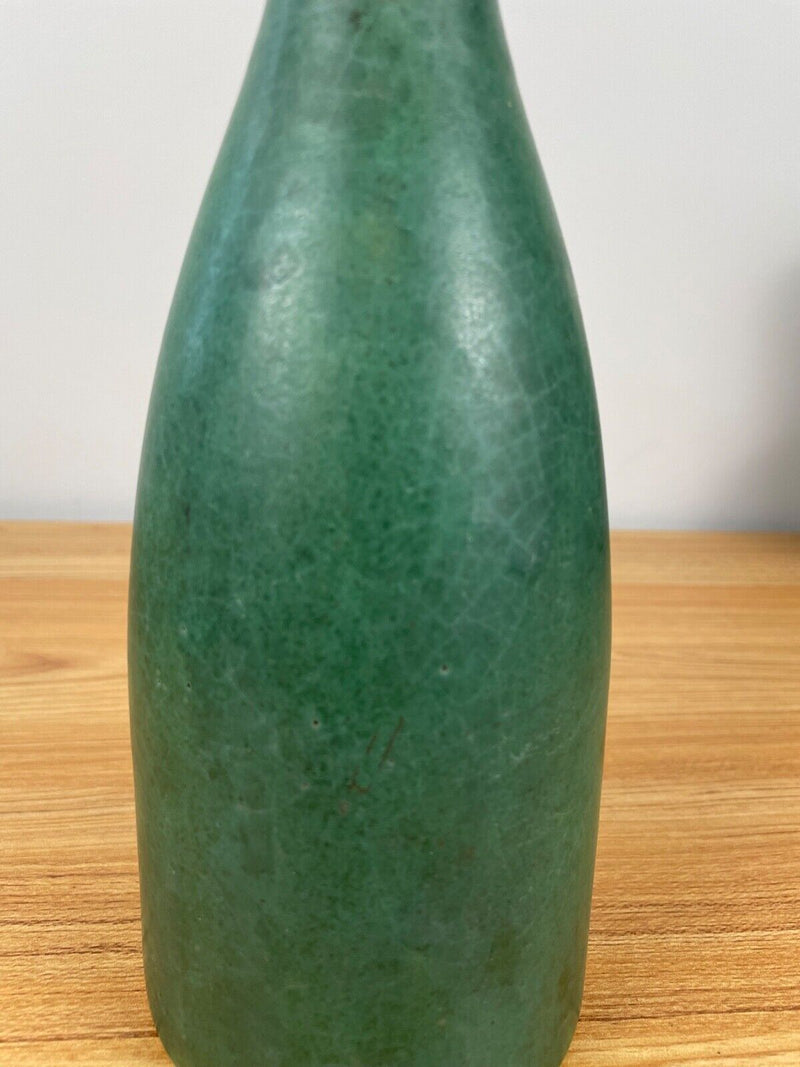 Zanesville Stoneware Arts & Crafts Matte Green Pottery Funeral/Cemetery Vase