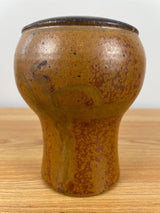 Studio Pottery by Jan Sadowski of MI earth tone MCM Brown Vase 6" Tall