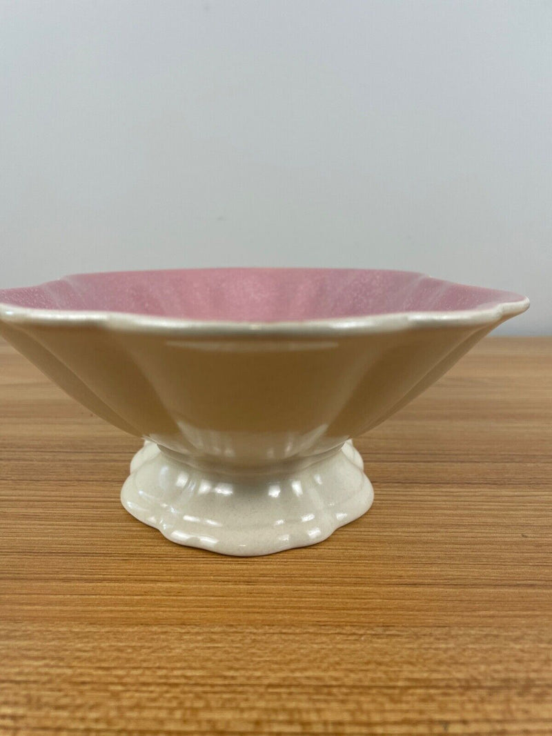 Cowan Pottery Art Deco Pedestal Centerpiece Display Apple Blossom Pink Bowl