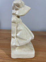 Sunbonnet Sue Figural Girl Bookend Cowan Pottery # 521 Art Deco Vintage Damaged