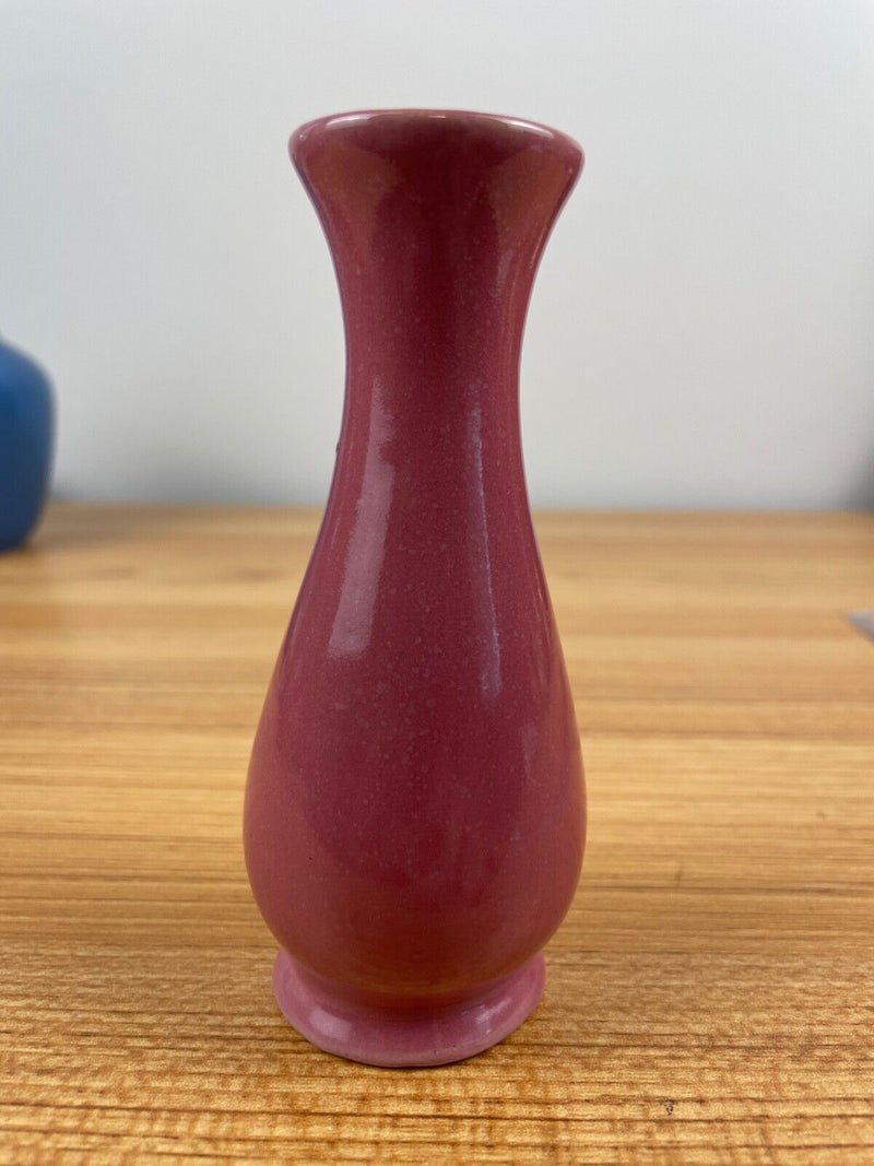 Rosemeade Art Pottery Deep Pink Bud Miniature Vase, 4 3/4”, North Dakota