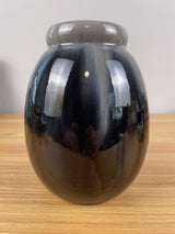 MICHAEL ANDERSEN POTTERY DENMARK BLACK & GRAY DRIP GLAZE DANISH VASE 6.5" Tall