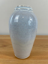 Leon Kula MCM Studio Pottery 6.5” Classical Vase Form Light Blue Glaze