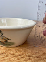 Weller Zona Creamware 1920s Vintage Art Pottery Yellow Duck Ceramic Baby Bowl