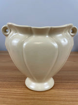 Hull Ivory Cream Art Nouveau Lobed Art Pottery Pillow Vase 5.5" Tall