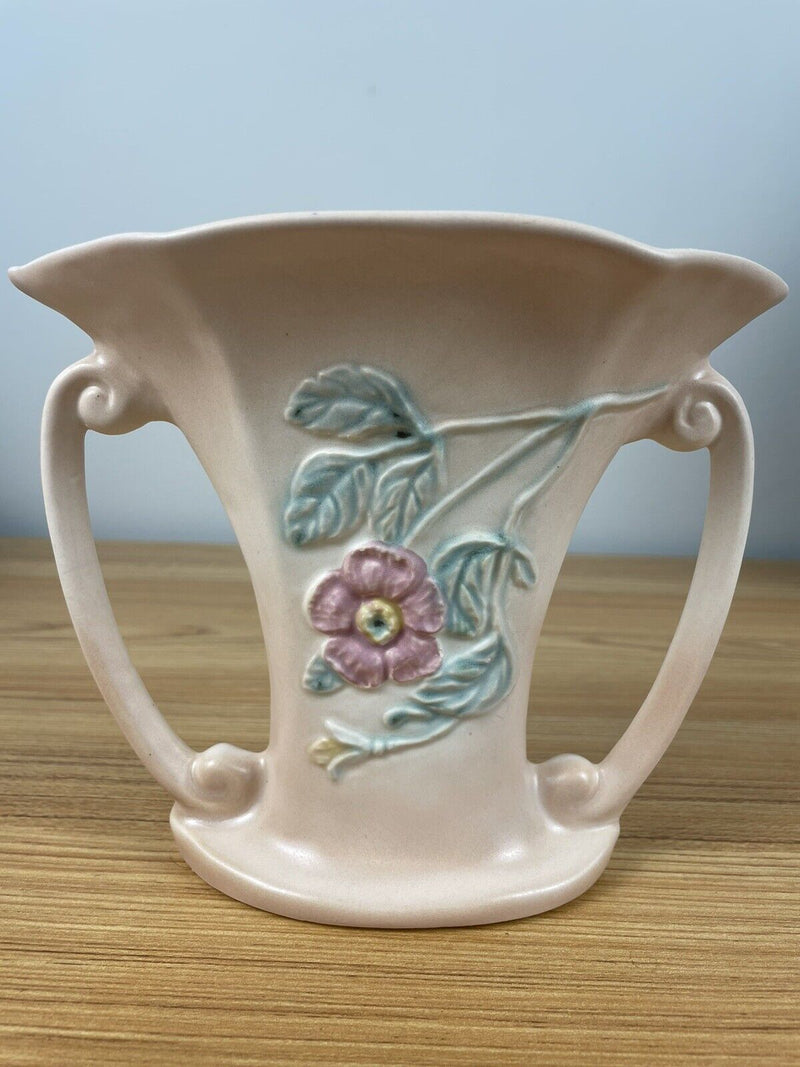 Hull Pottery 1940's VASE Dogwood Suspended 6.5" Flower Blossom Matte 513 Vintage