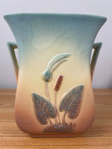 HULL ART POTTERY CALLA LILY FAN VASE #500 / 33 8"  EXCELLENT 1938 MATT GLAZE