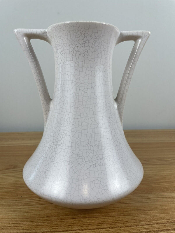 ROSEVILLE POTTERY (ROZANE) PATTERNS 1941 WHITE GLAZE VASE 3-8 8 1/2 TALL