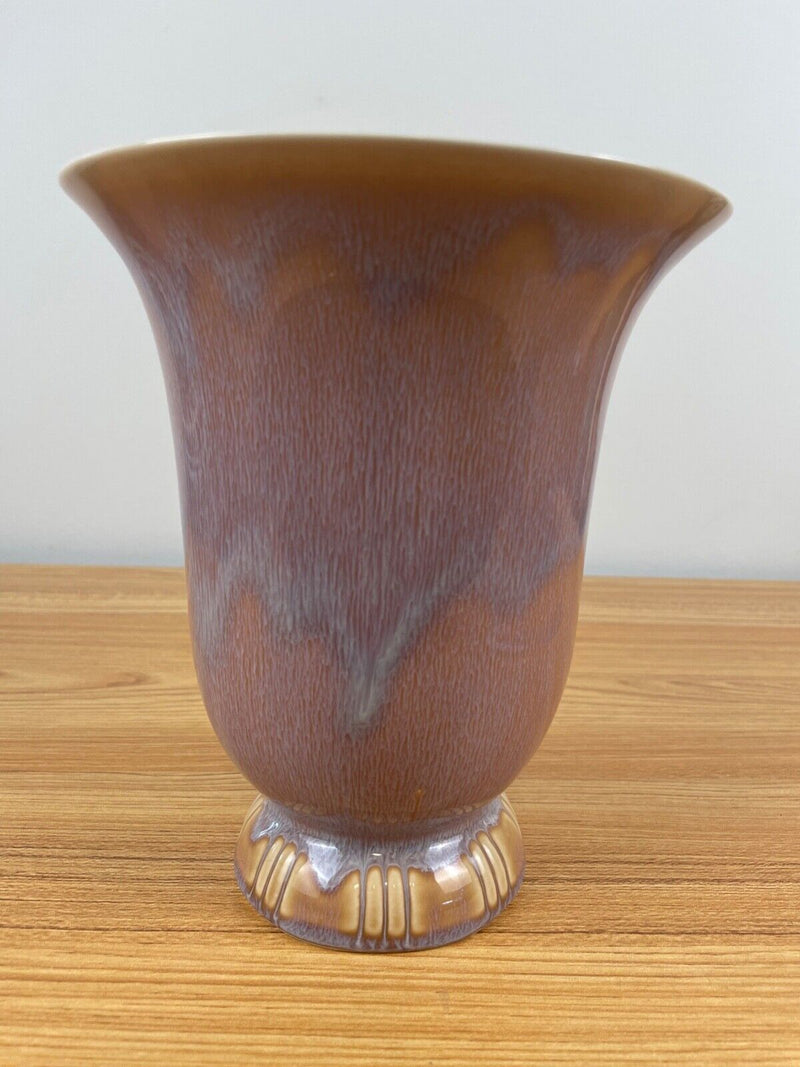 General Ceramics Art Decobell shape vase flambe' glaze, tan color 7.5" Tall