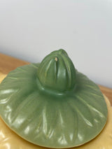 Vintage Weller Art Pottery Tea Pot Pineapple Scaled Desgin With Green Lid