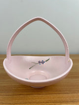 Vintage Hull Art Pottery Pink Serenade Basket "Bird on a Branch" Signed S5 1957