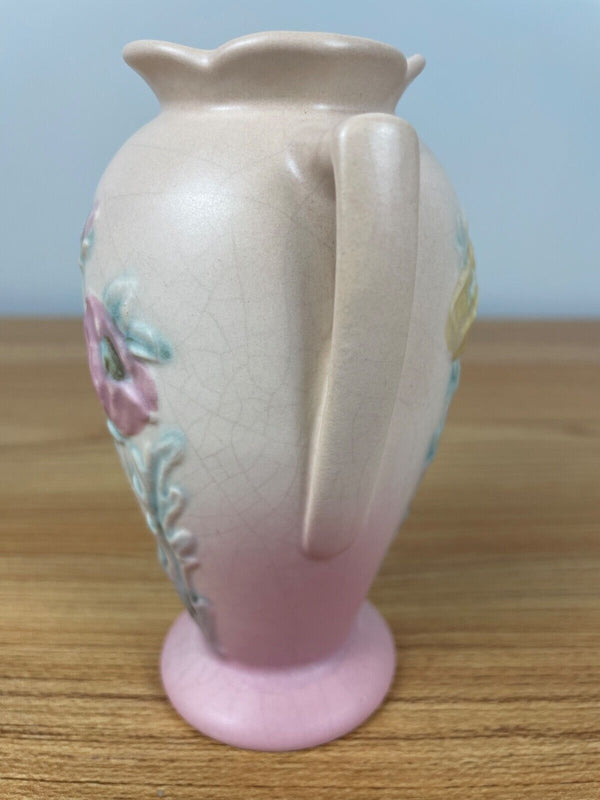 Hull Art Pottery 1943-1944 Matte Pink To Yellow Poppy 4.75" Vase #607