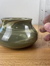 Vintage Unmarked Art Pottery Green Mission Swirl Bowl / Vase Like Niloak