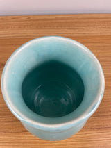 Early Hull Pottery 1920's Solid Turquoise Blue Glossy Glaze Stoneware Vase H 40