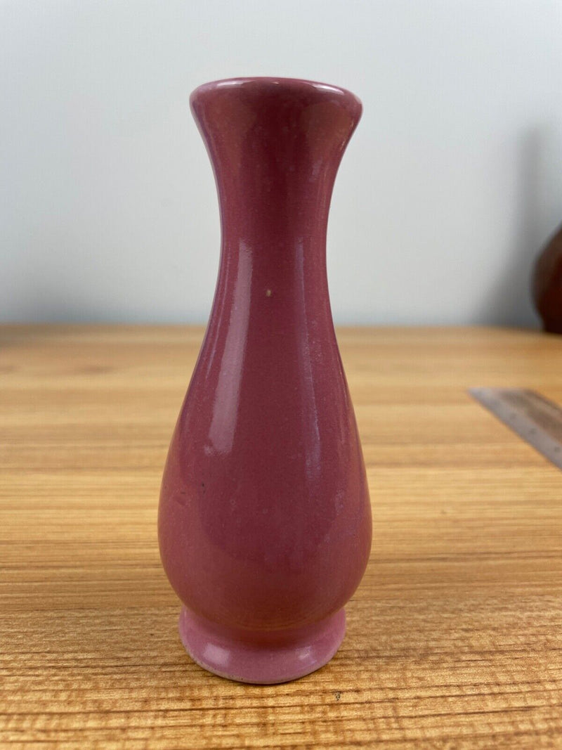 Rosemeade Art Pottery Deep Pink Bud Miniature Vase, 4 3/4”, North Dakota