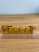 Vintage Haeger Pottery Orange & Red Dealer Display Sign Pen Holder With Sticker