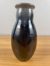 MICHAEL ANDERSEN POTTERY DENMARK BLACK & GRAY DRIP GLAZE DANISH VASE 7.5" Tall