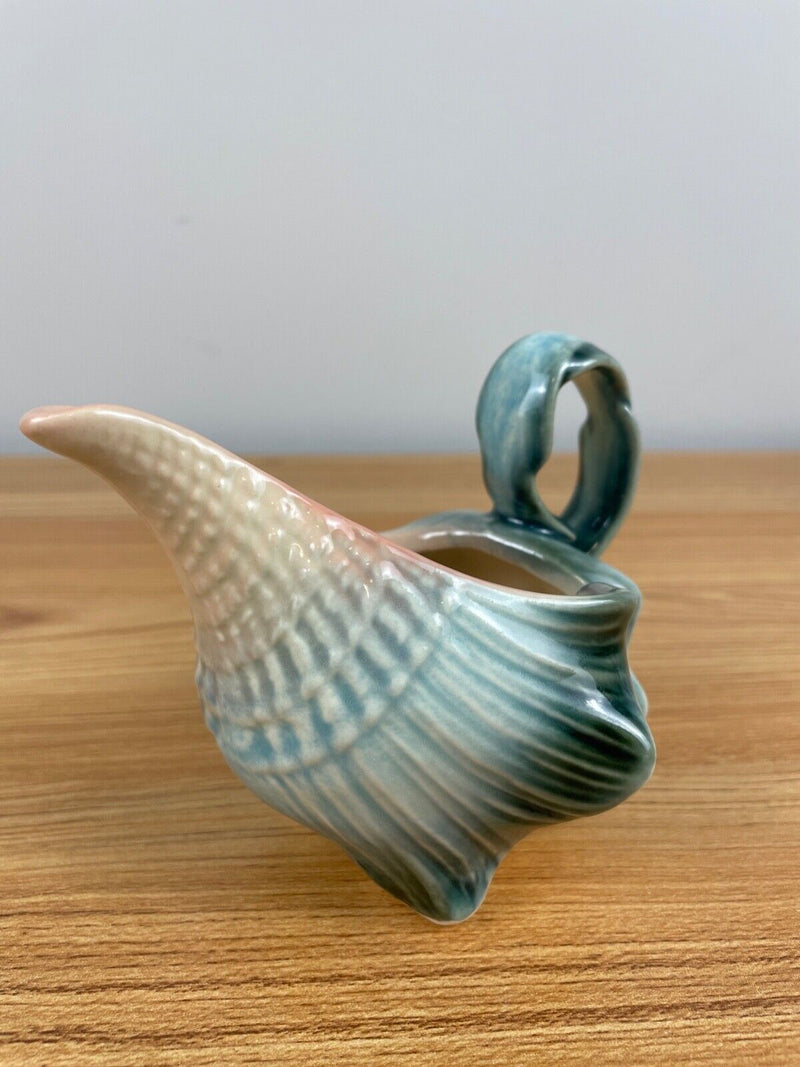 Hull Ebb Tide Mid Century Conch Seashell TEA CREAMER GREEN PINK Colors POTTERY