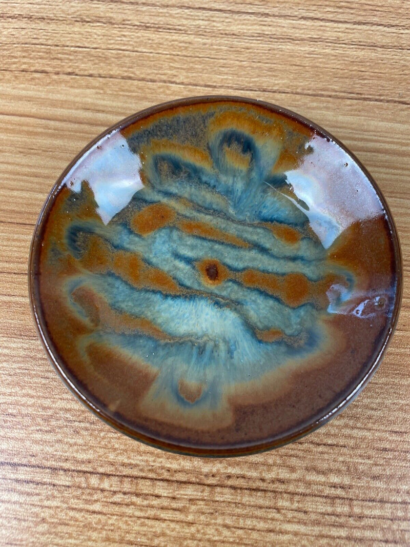 Mark Nafziger Handmade Pottery Platter Plate Stoneware 3.5" Diameter Miniature