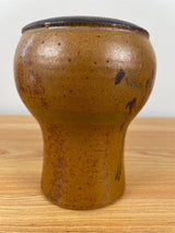 Studio Pottery by Jan Sadowski of MI earth tone MCM Brown Vase 6" Tall