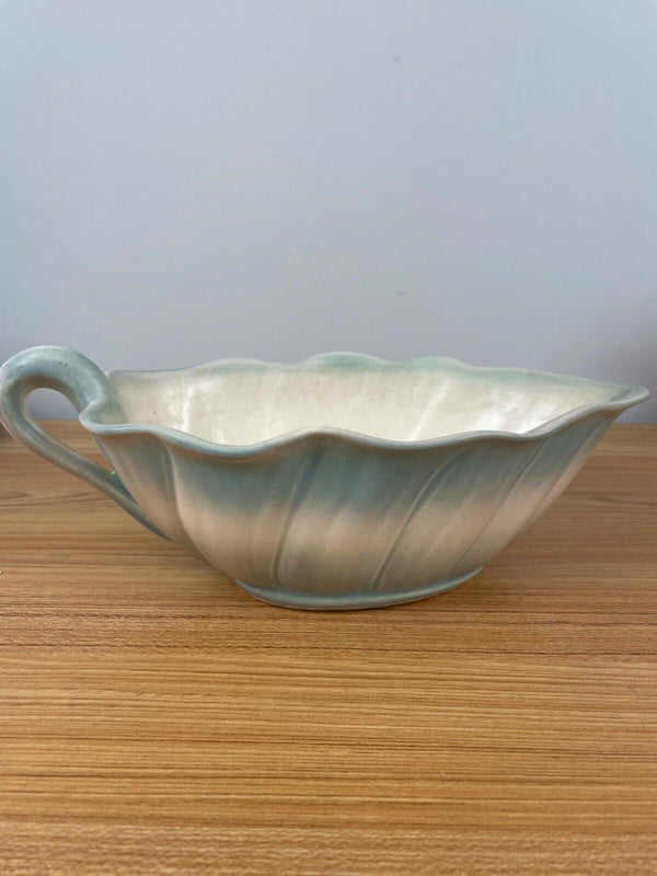 Hull Art Pottery Calla Lily Green Leaf 13" Console Bowl 590 / 32 With Handle