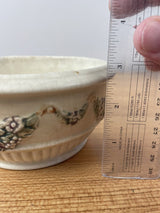 Weller Roma 1910-20s Vintage Art Pottery Floral Garland Ivory Planter Bowl